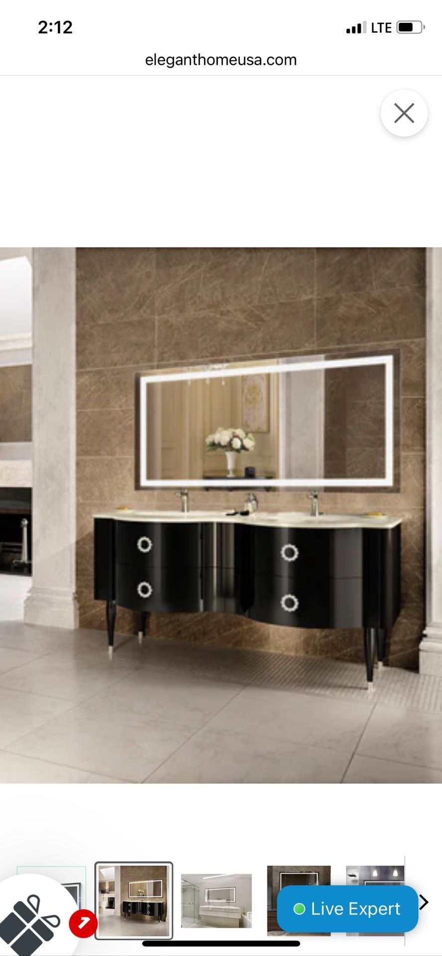 LED Mirror W60”XH30” Krugg 