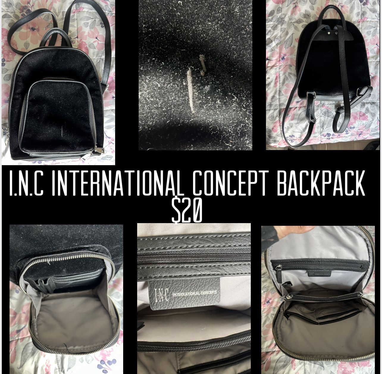 Suede Black Backpack $20