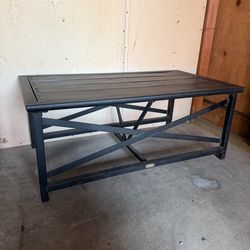 Broyhill Coffee Table – Metal Frame & Wood Top – 44” Rustic Style