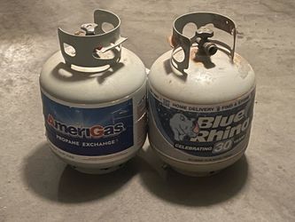 Two empty propane tanks