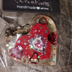 Resin Heart Keychain 