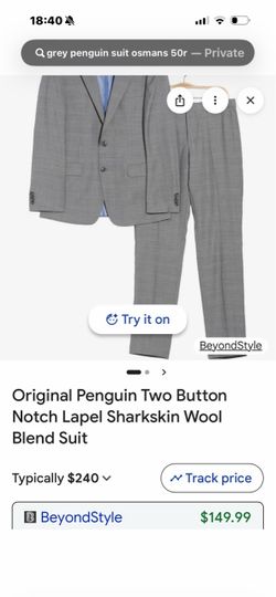 Original Penguin Grey Wool Blend Suit Pants only
