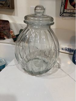 Tall glass jar