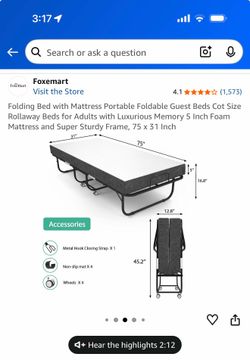 Folding bed with mattress roll away bed for adults