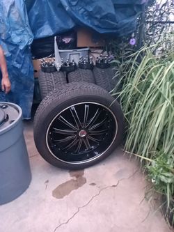 Red Sport 24 Inch Rims Almost New All Four With Adapters $1000