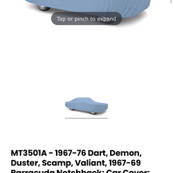 New MT3501A OER 1967-76 Dart, Demon, Duster, Scamp, Valiant, 1967-69 Barracuda NotchbackCar Cover