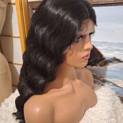 Human Hair Blend Lace Front Wig 