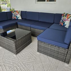 High Seating 7 Piece Outdoor Patio Furniture Set 