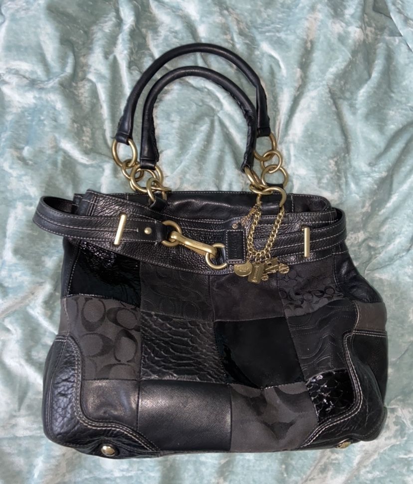 Coach black patchwork purse hotsell