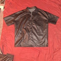 Leather.\nShorts And  shirt Set 
