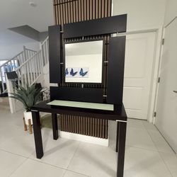 Dorado Furniture BLACK CONSOLE BLACK MIRROR FRAME 