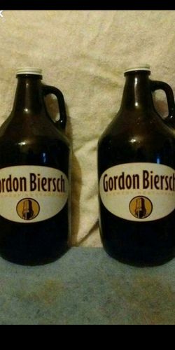 2 vintage 64 Oz Gordon bottles