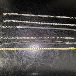 Gold Plated 5 Bracelets 1 Chain 