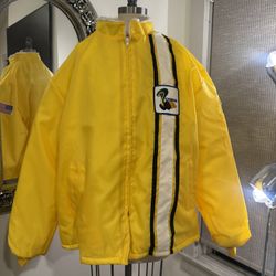 Vintage Men’s Ford Cobra Lined Racing Jacket Yellow Color Size XXL