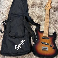 Emerson Mini Strat Sunburst Travel/Practice Small Guitar (32" Long") Needs Strings