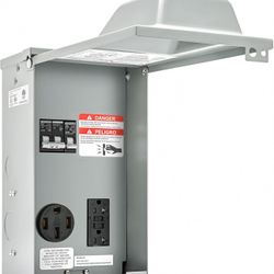 Power Outlet Panel, 50 and 20-Amp Receptacle, RV Electrical Outlet Panel with 30A,20A Circuit Breaker