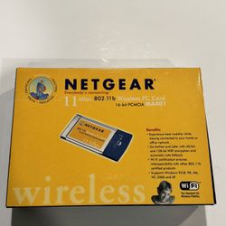 Netgear MA401 802.11b 11 Mbps Wireless PCMCIA to PCI Adapter Brand New!