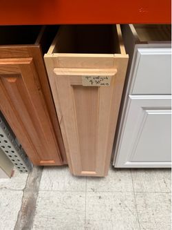 Unfinished kitchen cabinets 9” in