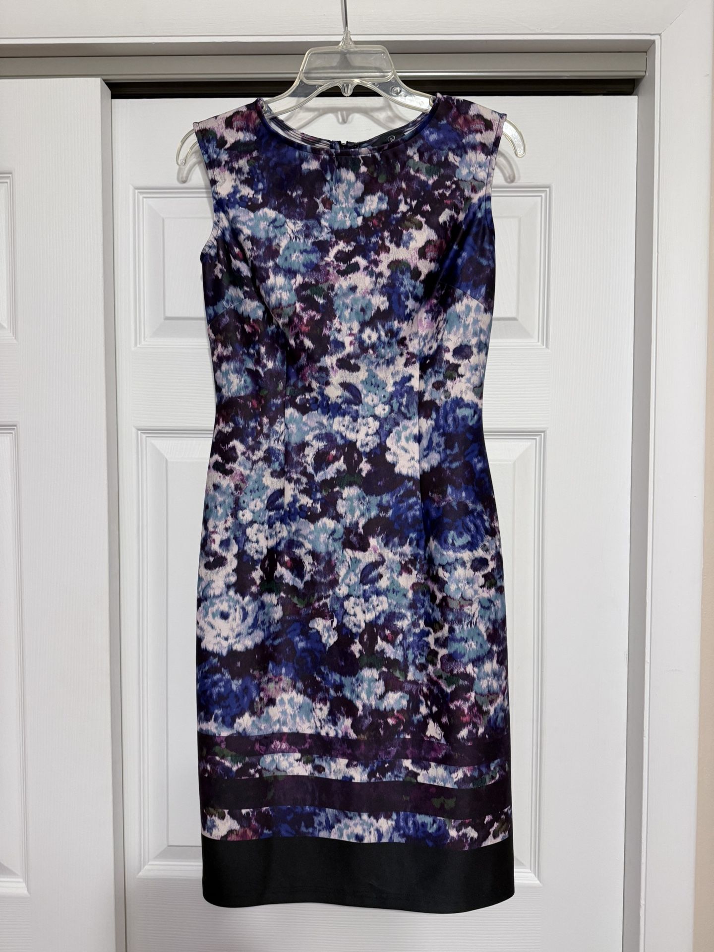 Adrianna Papell Blue, Purple & White Floral Dress - Size 2