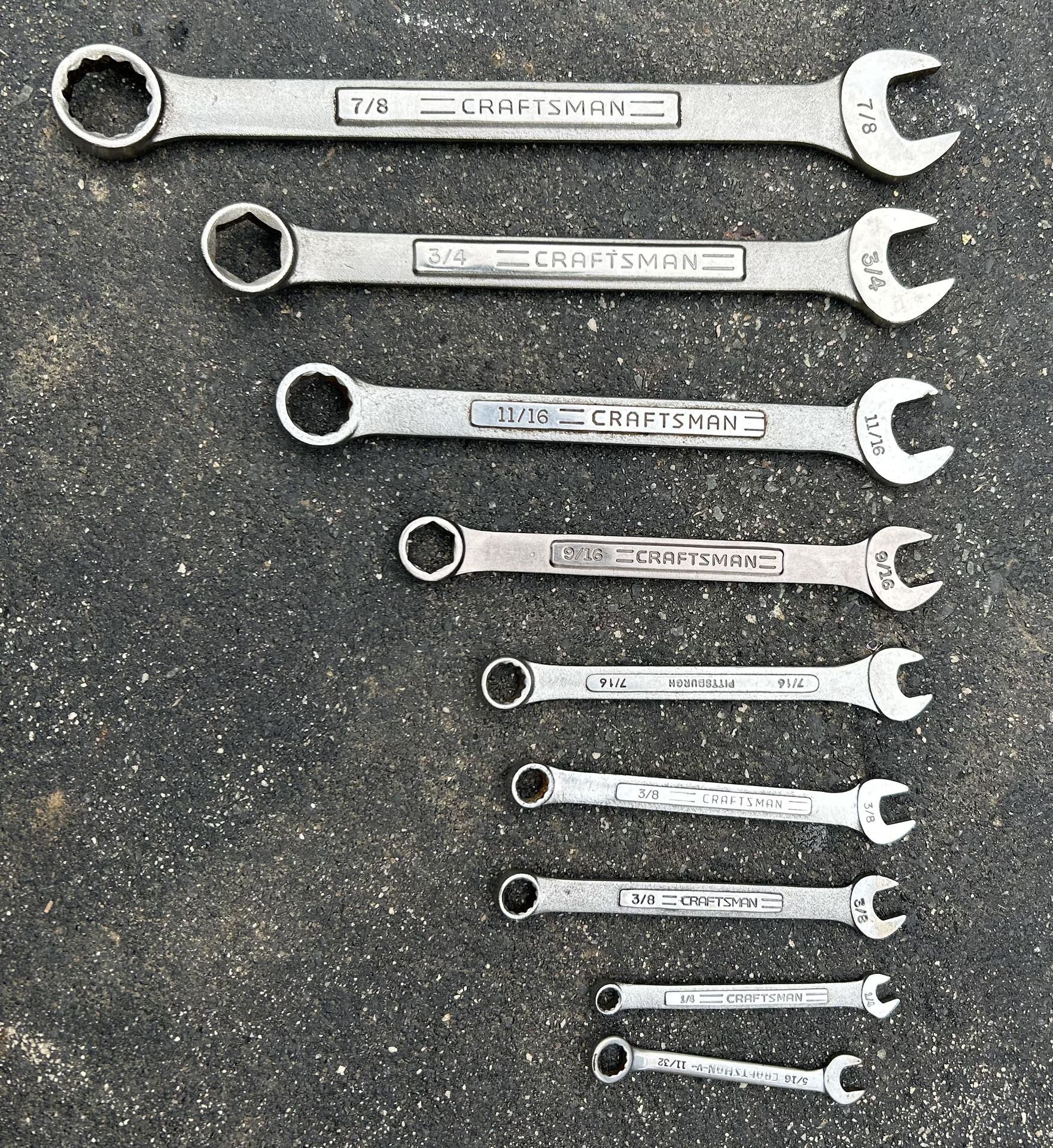 9pcs.. Craftsman’s Wrenches Combination 