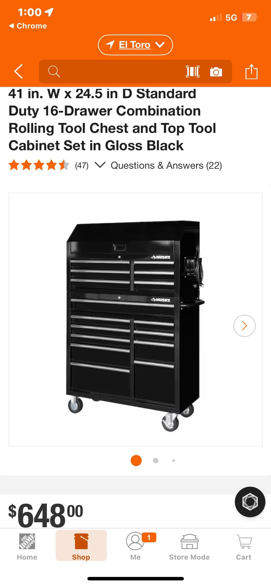 42x24.5 Inch Tool Box With Hutch