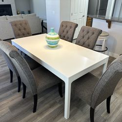 White Dining Table With 6 Chairs