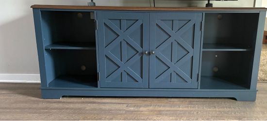 Blue tv stand