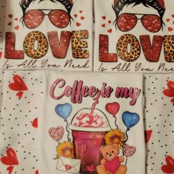 Valentines day T shirts/tank tops $13 each, hoodie only MD left $20 each with matching T shirts condition brand new.
