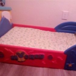 Mickey Mouse Toddler Bed With Mattress
