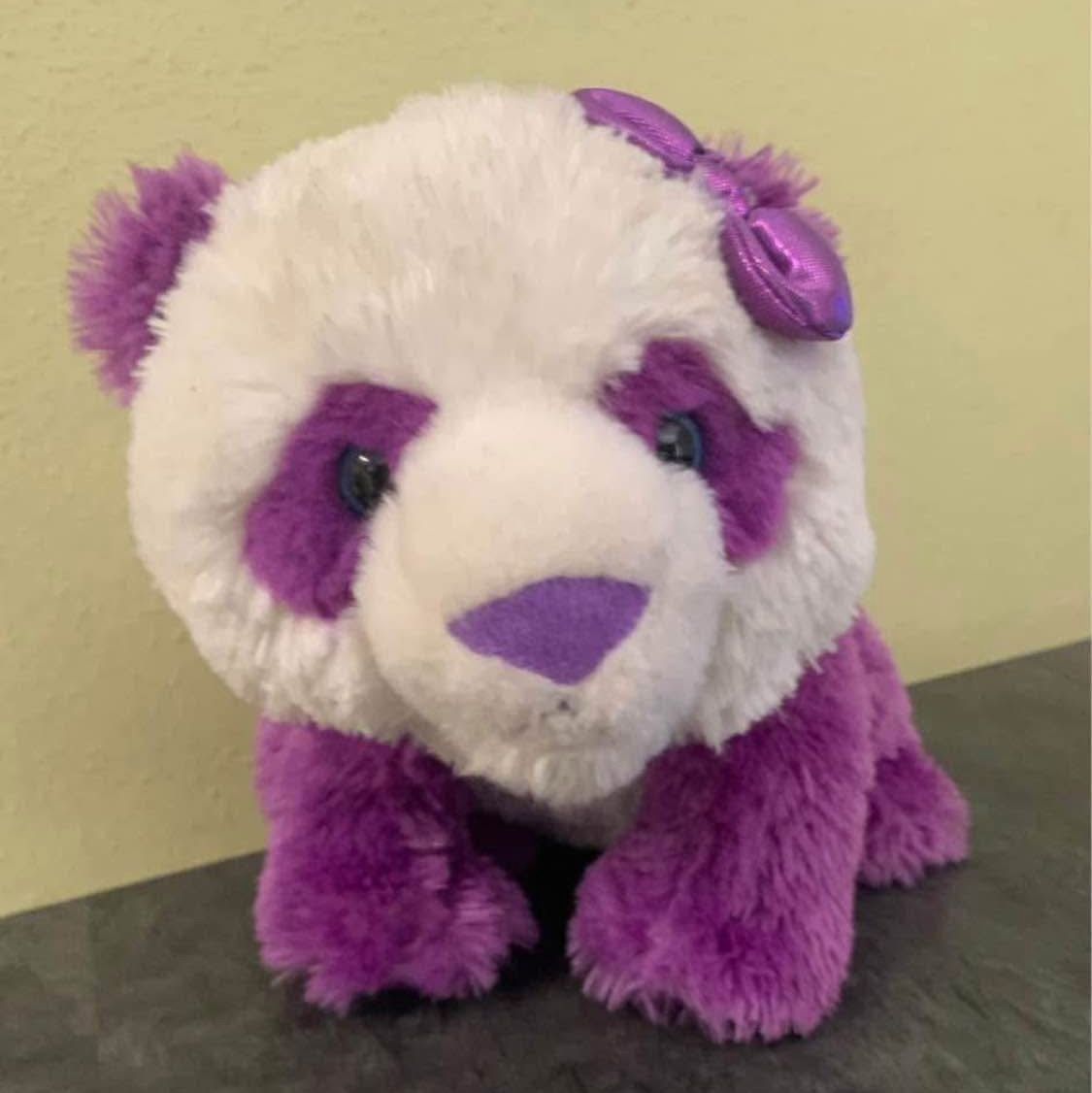 Purple Panda with Sparkly Bow