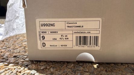 New Balance 992NC Men's Sneakers Size 9
