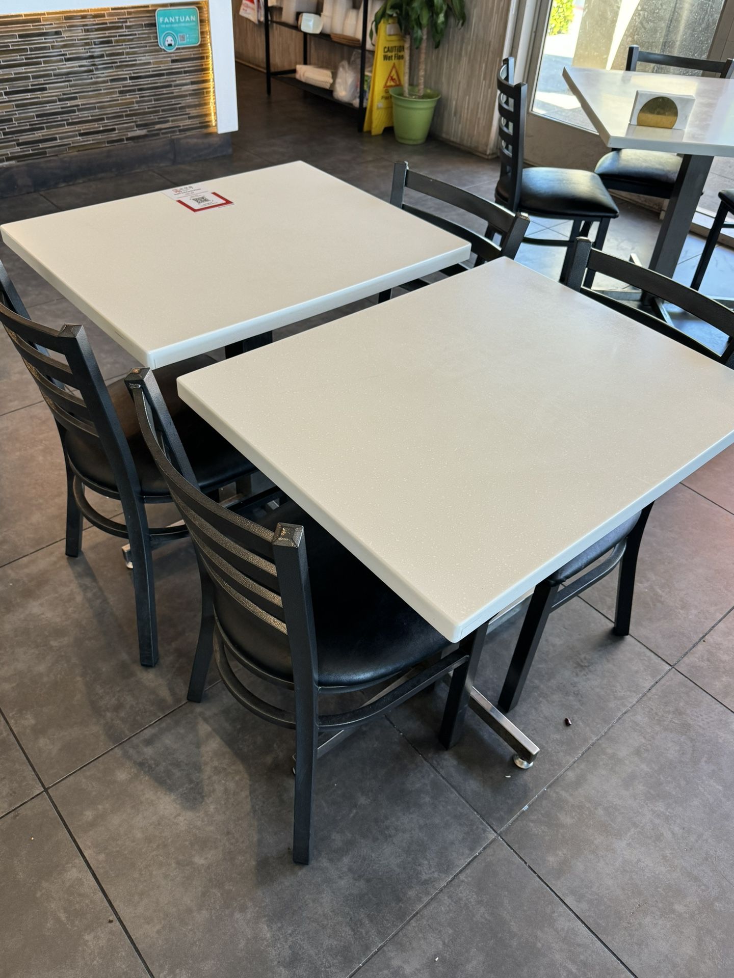 Versatile 2 in 1 (4) Seater Square Restaurant Dining Style Table Only