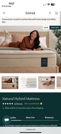 Leesa - New In box - Queen Mattress
