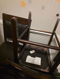4 tall dinner dark brown chairs