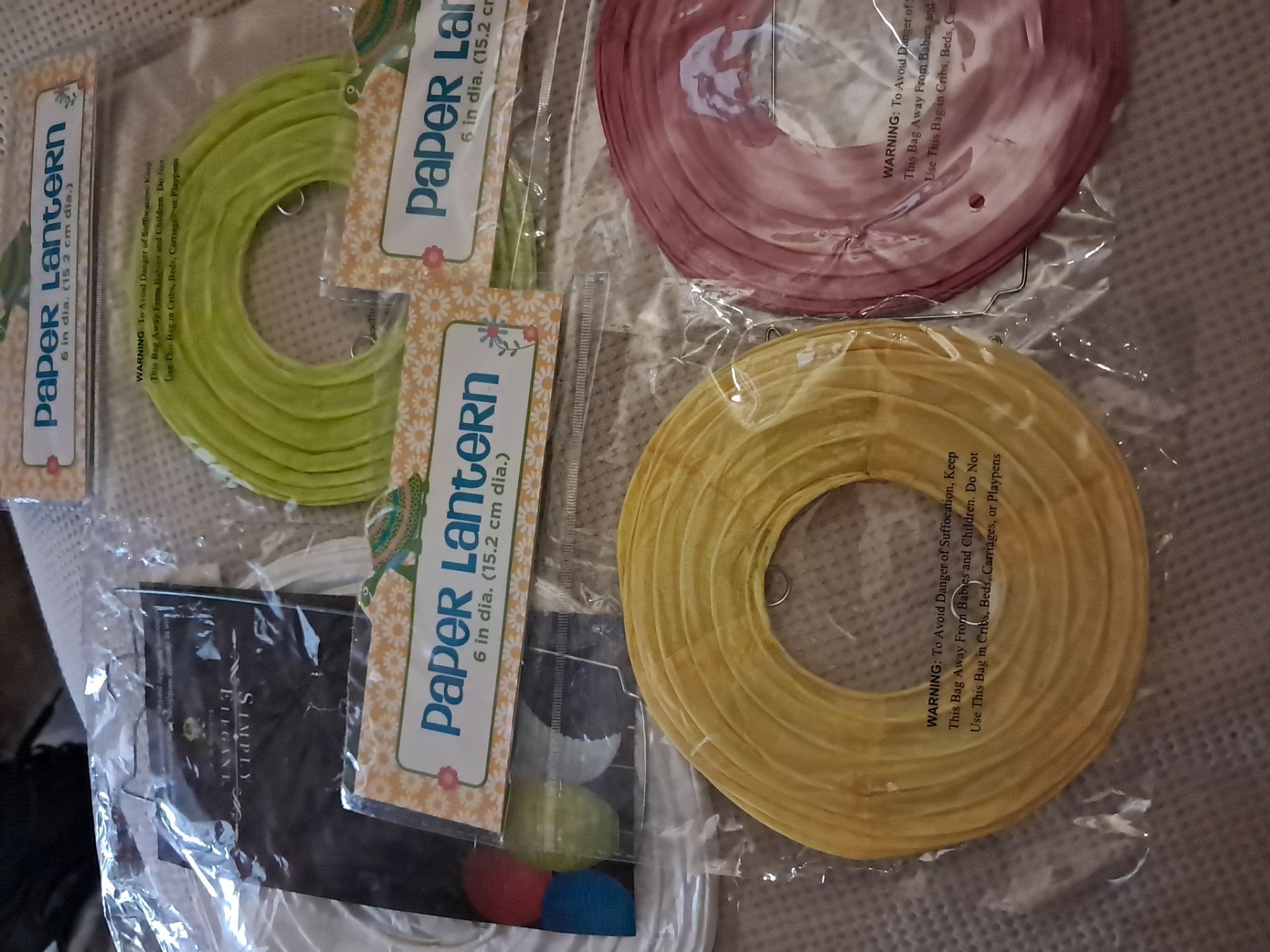 5 Paper Lanterns assorted colors