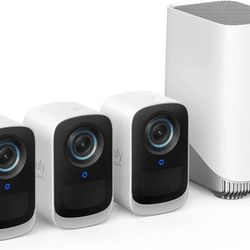 eufy security eufyCam S300(eufyCam 3C)3-Cam Kit, Security Camera Outdoor Wireless, 4K Camera, Expandable Local Storage, Face Recognition AI, Spotlight
