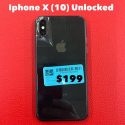 X (10) Unlocked clean with warranty and accessories @ 12811 N Nebraska Ave. Tampa, 33612