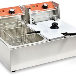 Brand New Commercial Deep Fryer with Double Fry Basket 6-12L Capacity