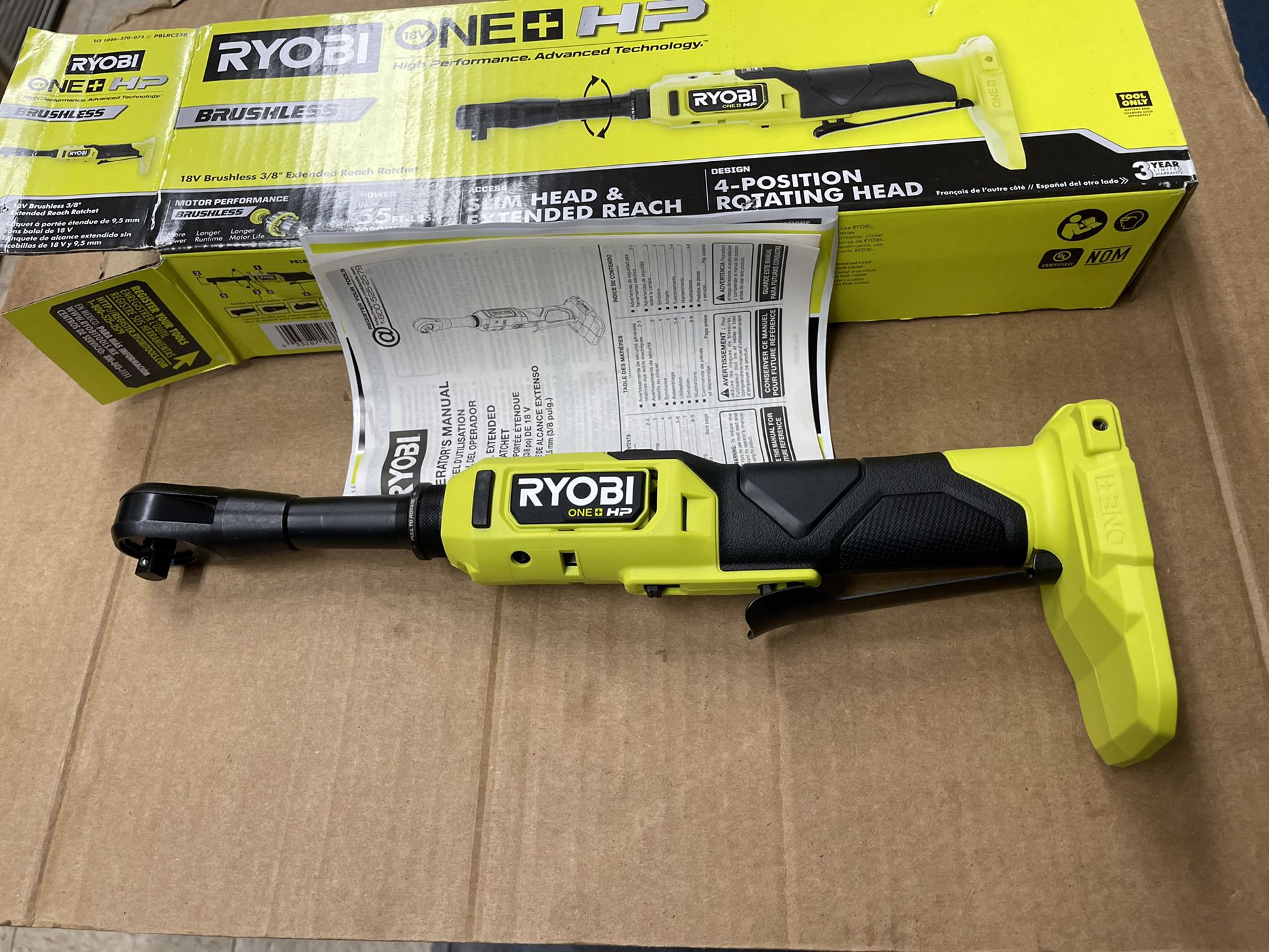 RYOBI 18V Brushless 3/8 Extended Reach Ratchet (Tool Only) for Sale in Los Angeles, CA - OfferUp