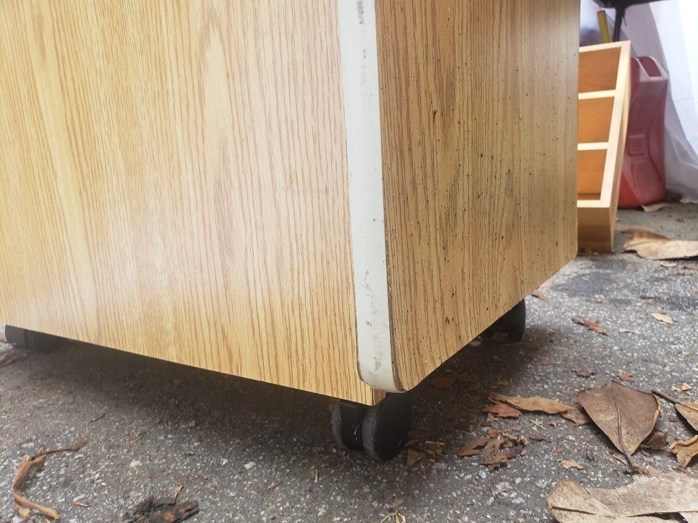 Nightstand Or File Cabinet On Wheels With Extra Set Of Wheels