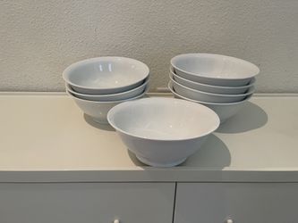 Big White Serving Bowl Lot (8)