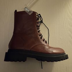 Burgundy Combat Boots