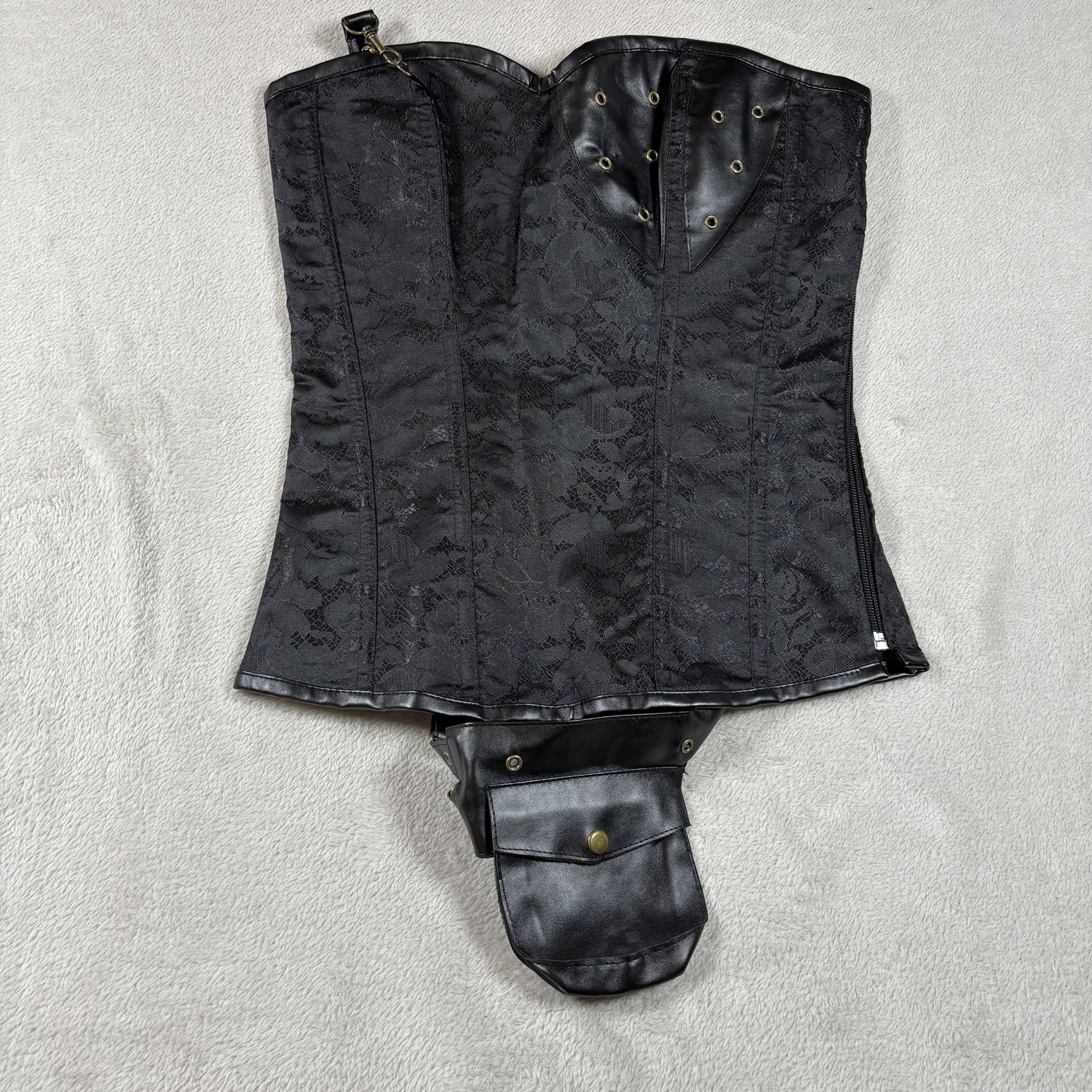 Orchard Corset “Style” Women Size Large Black Back Waspie Goth Sexy