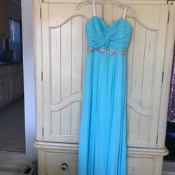 Aqua Blue Prom Or Formal Dress Size 7