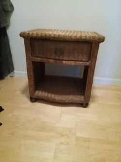 Wicker Side Table Or Nightstand