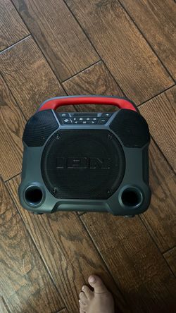 Ion black and red portable speaker