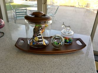 Mid Century Vintage cookie jar or canister & other dishes