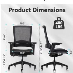 😀 CLATINA Swivel Executive Chair, Adjustable Ergonomic Computer Chair with 3D Armrest and Lumbar Support, Mesh Backrest Task Chair for Office Confere
