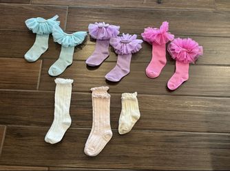 Posh Peanut Tulle Ruffle Knee High Socks size 18-36 months
