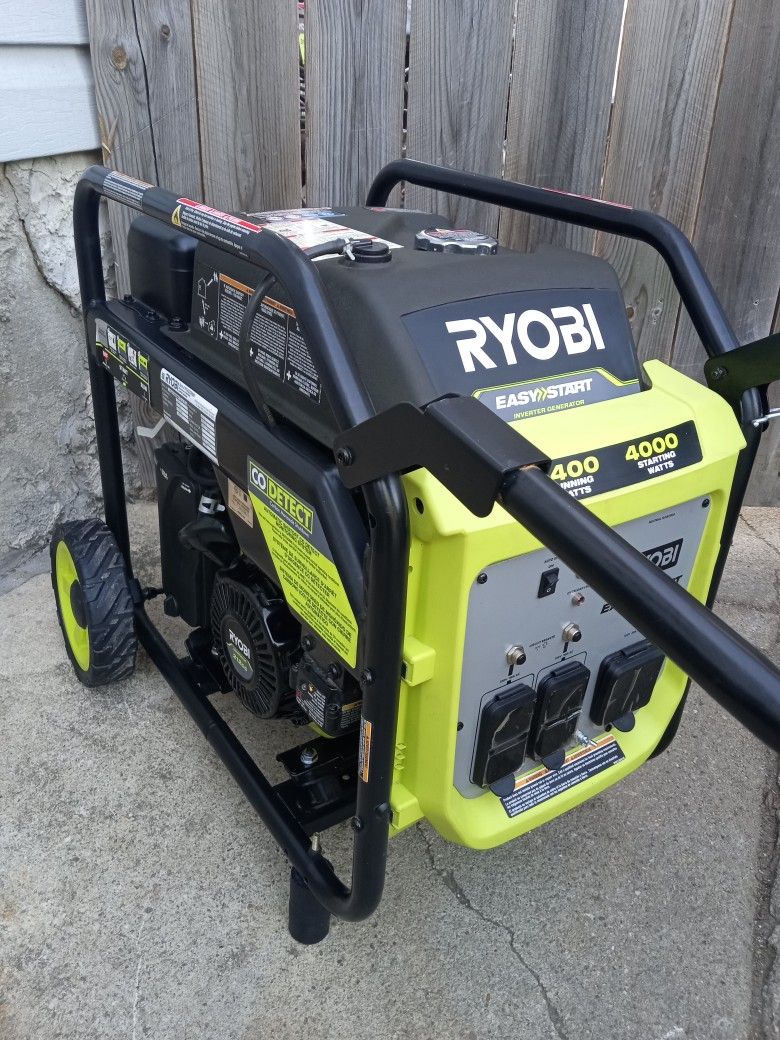 Like-New Ryobi 4000-Watt Recoil Start Gas Powered Inverter Generator With CO Shutdown Sensor